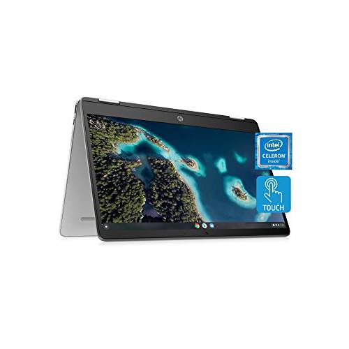 HP  크롬북 x360 14a 노트북 - 듀얼코어 Intel Celeron N4020 - 4 GB 램 - 32 GB eMMC 스토리지 - 14-inch HD 터치스크린 - 구글 크롬 OS - 경량 and 롱 배터리 Life (14a-ca0010nr, 2020)