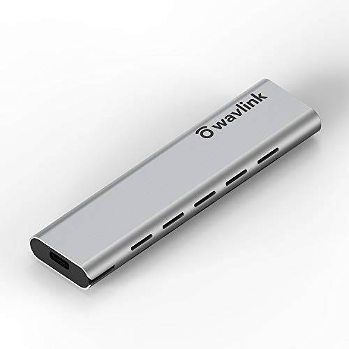 WAVLINK USB C to M.2 NVME 인클로저, USB 3.1 세대 2 10Gbps to SSD M.2 어댑터, NVMe PCI-E M-Key SSD 케이스, Tool-Free  히트싱크, NVME SSD in 사이즈 2230/ 2242/ 2260/ 2280