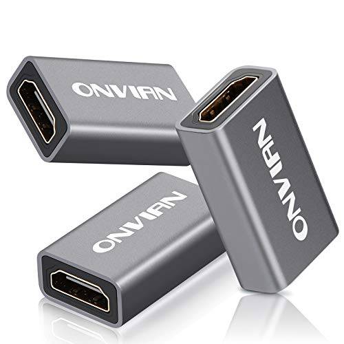 Onvian HDMI 커플러 3-Pack, 4K HDMI 커넥터 Female to Female 어댑터, 알루미늄 합금 4K@60Hz 3D HDMI 확장기,  고속 HDMI 케이블 확장기 오디오비디오, AV 컨버터, 변환기
