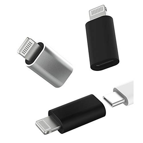 3Pack, USB-C Female to 라이트닝 Male 어댑터, 라이트닝 to USB C 어댑터, 타입 C 케이블 충전기 어댑터 애플 아이폰 12 11 미니 프로 맥스 XS XR X SE2 7 8Plus 아이패드 에어 에어팟 USBC 충전 컨버터, 변환기
