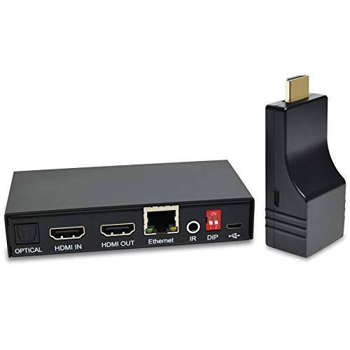 DDMALL 4K HDMI 확장기 Over CAT5e/ CAT6 케이블 Local 루프 Out, Up to 230ft at 4K@60Hz, HDR, HDCP 2.2/ 1.4, HDMI 2.0, 지원 SPDIF and 아날로그 오디오, 컴팩트 사이즈, 송신기 and 리시버 키트
