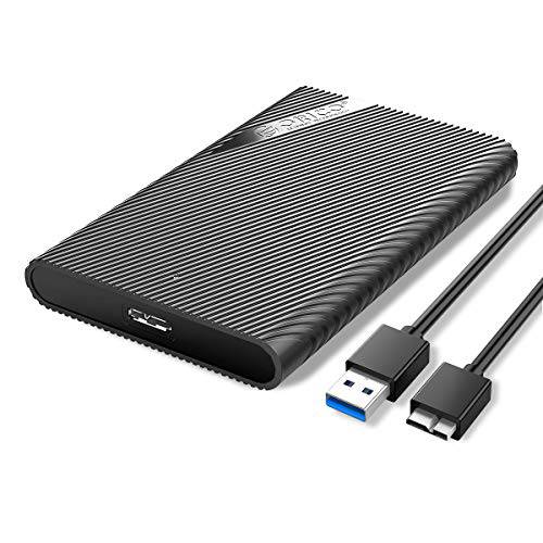 ORICO 2.5 하드디스크 인클로저 휴대용 USB3.0 to SATA 외장 드라이브 어댑터 7mm/ 9.5mm SSD HDD, 툴 프리, 맥스 4TB UASP 호환가능한 시게이트, WD, 도시바, 삼성, Hitachi, PS4, Xbox-2521U3