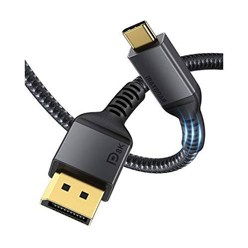 USB C to DisplayPort,DP, Maxonar 8K 60Hz Type-C to DP 케이블 10FT/ 3M (4K 60Hz 144Hz 120Hz 2K 240Hz) VESA 인증된 32.4Gbps 1.4 HBR3 Alt 모드 비디오 어댑터 맥북 프로/ 아이패드 프로, XPS 15 and More