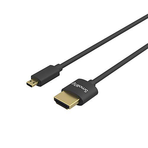 마이크로 HDMI to HDMI 케이블, SmallRig 매우얇은 HDMI 케이블 35cm/ 1.15Ft, 슈퍼 플렉시블 슬림 고속 4K 60Hz HDR HDMI 2.0, 호환가능한 고프로 히어로 7/ 6/ 5, 소니 A6600/ A6400-3042