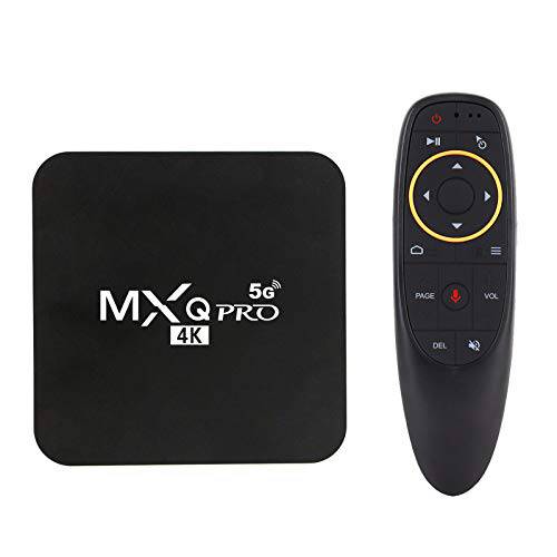 MXQ 프로 5G 에어 마우스 자이로스코프 버전 안드로이드 10.0 TV 박스 2021 업그레이드된 램 2GB ROM 16GB 안드로이드 스마트 박스 H.265 HD 3D 듀얼밴드 2.4G/ 5.8G 와이파이 쿼드코어 홈 미디어 플레이어