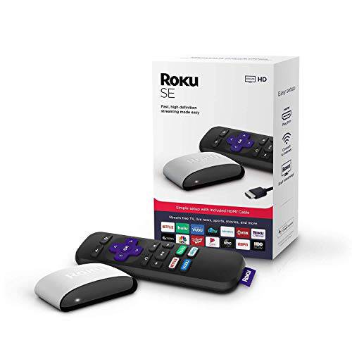Roku SE 스트리밍미디어플레이어, 셋탑박스, 셋톱박스 3930 SE, 고속, 하이 해상도 - 1080p 풀 HD (포함 리모컨, 배터리, and High-Speed HDMI 케이블) US 워런티