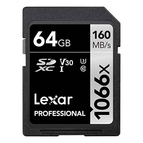 Lexar  프로페셔널 1066x 64GB SDXC UHS-I 카드 실버 시리즈, Up to 160MB/ s Read (LSD1066064G-BNNNU)