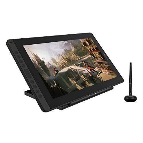 2021 HUION KAMVAS 16 그래픽 드로잉 태블릿, 태블릿PC Full-Laminated 스크린 Anti-Glare 10 Express 키 안드로이드 지원 Battery-Free 스타일러스 8192 펜 압력 틸트 조절가능 스탠드 - 15.6 인치 펜 디스플레이