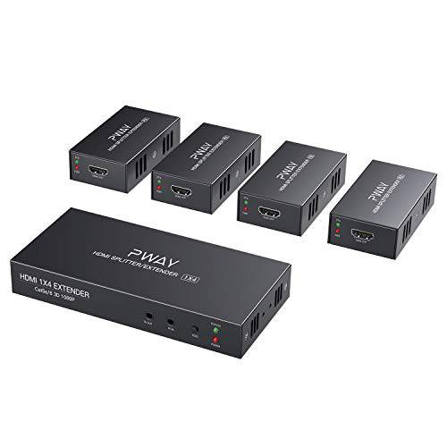 PW-HT226P4IR 1x4 HDMI 확장기 분배기 듀얼 IR 1080P@60Hz 60m (196ft) Over 이더넷 Cat5e/ 6 오디오 and 비디오 시스템, 지원 EDID, POC, 1 in 4 Out