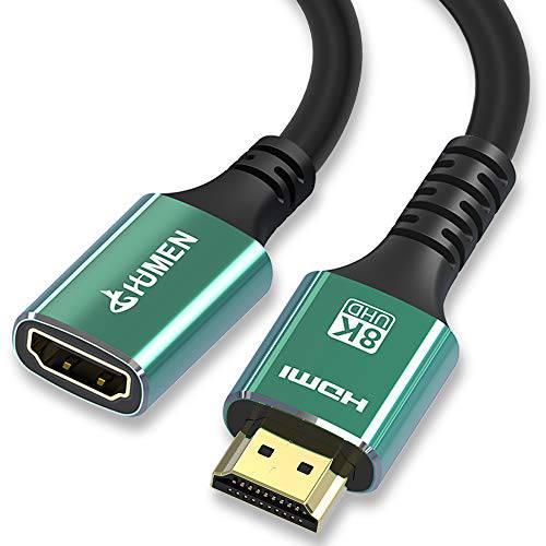 DGHUMEN HDMI 연장 케이블, 8K HDMI 확장기 Male to Female 케이블, 호환가능한 RTX3070, RTX3080, RTX3090, 엑스박스, PS5, HDTV, 노트북, PC, 지원 8K@60Hz, HDCP, HDR, eARC (1M/ 3.3ft)