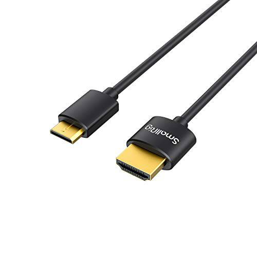 미니 HDMI to HDMI 케이블, 스몰 리그 매우얇은 HDMI 케이블 35cm/ 1.15Ft, 슈퍼 플렉시블 슬림 고속 4K 60Hz HD R HDMI 2.0, 호환가능한 소니 HD R-X R50, 니콘 Z6 Z7 캐논 EOS RP, EOS R - 3040