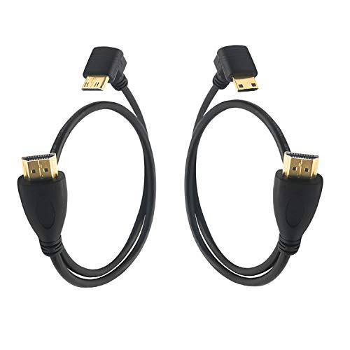 미니 HDMI to HDMI, Hdmi 90 도 Up and 다운 2pcs, Hdmi A Male to HDMI C Male -19.7IN by FENGQLONG