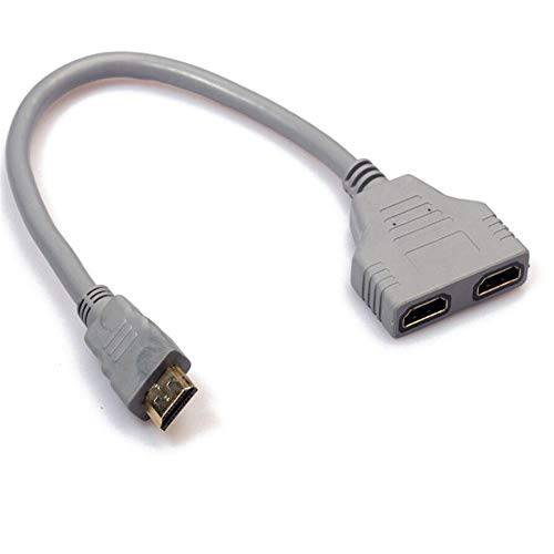 LQuite HDMI 케이블 1080P Male to 듀얼 HDMI Female 1 to 2 웨이 HDMI 분배기 어댑터 HDMI HD, LED, LCD, TV(Gray)