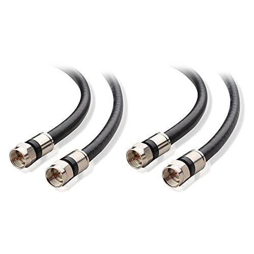 Cable Matters 2-Pack CL2 in-Wall Rated (cm) 쿼드 보호처리된 동축, Coaxial,COAX 케이블 (RG6 케이블, 동축 케이블) in 블랙 50 Feet