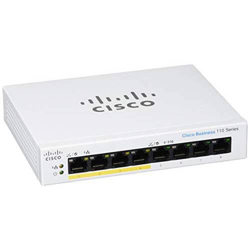 Cisco  비지니스 CBS110-8PP-D Unmanaged 스위치 | 8 Port GE | 부분 PoE | 데스크탑 | EXT PS | 리미티드 라이프타임 프로텍트 (CBS110-8PP-D)