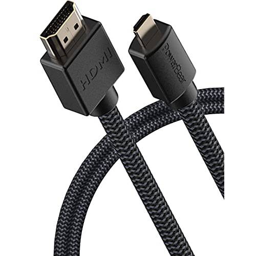 PowerBear 마이크로 HDMI to HDMI 어댑터 케이블 (3 Feet) 4K @ 60Hz  이더넷& Arc | 호환가능한 고프로 히어로 7 블랙, 6, 5, & 4, 라즈베리 Pi4, 소니, 니콘, 캐논