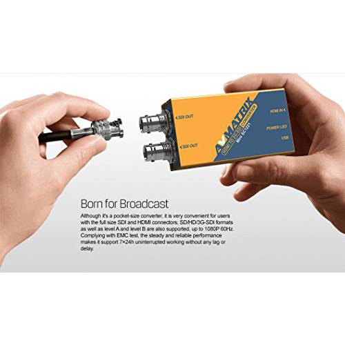AVMatrix 미니 SC1112 3G-SDI to HDMI Pocket-Size 방송 컨버터, 변환기