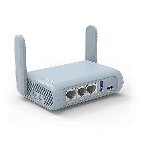 GL.iNet GL-MT1300 (Beryl) VPN 안전한 여행용 기가비트 무선 라우터, AC1300 400Mbps (2.4GHz)+ 867Mbps(5GHz) Wi-Fi, Pocket-Sized 핫스팟, IPv6, Tor, NextDNS, 마이크로SD 슬롯, USB3.0 Wi-Fi 리피터