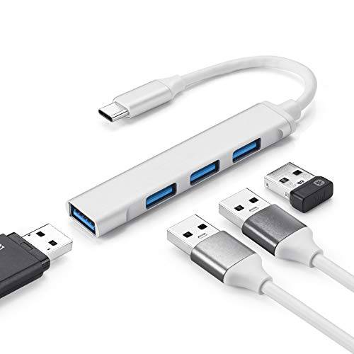 FACATH USB C 허브, 4-Port USB-C to USB 3.0 허브, Type-C 휴대용 허브 4-in-1 USB C 어댑터 맥북/ 프로/ 에어 (썬더볼트 3) 호환가능한 모든 USB C 디바이스