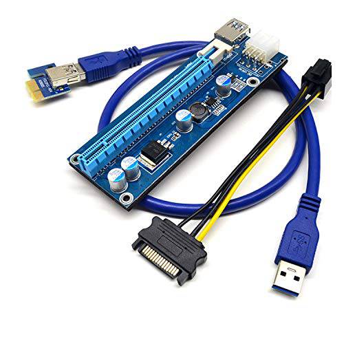 ABBREE PCI-E 16x to 1x 전원 라이저 60cm USB 3.0 연장 케이블 PCI-E 라이저 Bitcoin-Litecoin-ETH 동전 PCIe VER006C 009