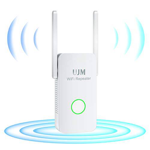 UJM 와이파이 확장기 1200Mbps, 와이파이 레인지 확장기 2.4GHz& 5.8GHz 듀얼밴드 무선 신호 부스터 와이파이 리피터 이더넷 포트, 와이파이 부스터 and 신호 앰프 to Whole 홈&  스마트 디바이스