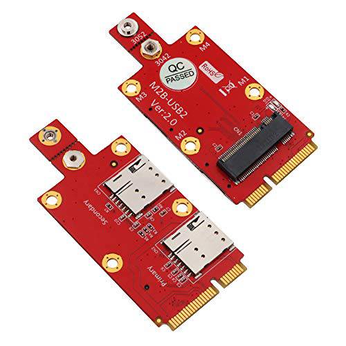 HLT M.2 (NGFF) 키 B to 미니 PCI-E 어댑터 듀얼 소형 SIM 카드 슬롯 3G/ 4G/ 5G 모듈