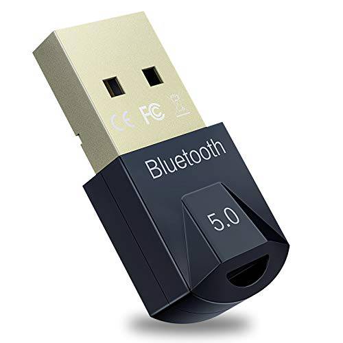 블루투스 어댑터 5.0 PC，Wireless 전송 Dongle，USB 블루투스 어댑터 노트북 마우스 키보드 이어폰 스피커 지원 윈도우 10/ 8/ 7