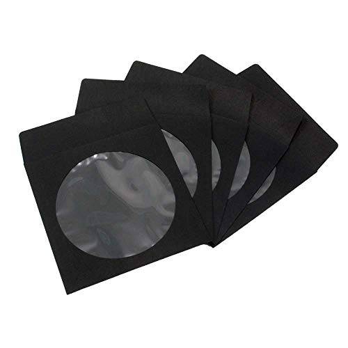 100 팩 Maxtek 프리미엄 두꺼운 블랙 컬러 용지,종이 CD DVD 커버 봉투 창문 Cut Out and 덮개, 100g 헤비 무게.