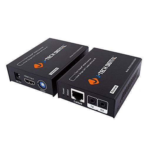 J-Tech 디지털 HDMI 확장기 by 싱글 고양이 5E/ 6/ 7 up to 200ft 듀얼 IR and EDID 지원