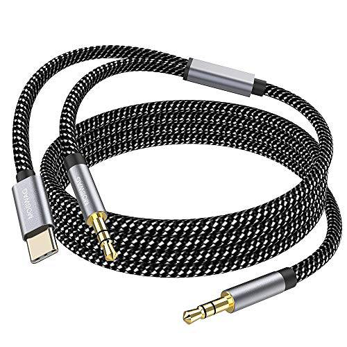 MOSWAG 2 in 1 3.5mm Aux 케이블 to 3.5mm 오디오 Aux 잭 케이블 3.28FT/ 1M USB C to AUX 케이블 오디오 예비 입력 어댑터 Male to Male AUX 케이블 헤드폰,헤드셋, 자동차, 홈 스테레오, 스피커