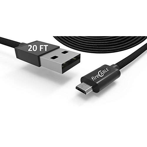 fireCable 슈퍼 롱 (20’) TV스틱 USB 케이블, 교체용 어댑터 스트리밍 TV 스틱,막대 (제거 연장 코드)