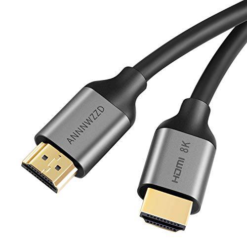 ANNNWZZD HDMI 2.1 케이블 리얼 8K HDMI 케이블 고속 48Gbps 8K@60Hz 7680P 비전, HDCP 2.2, 4:4:4 HDR (10ft, 블랙)