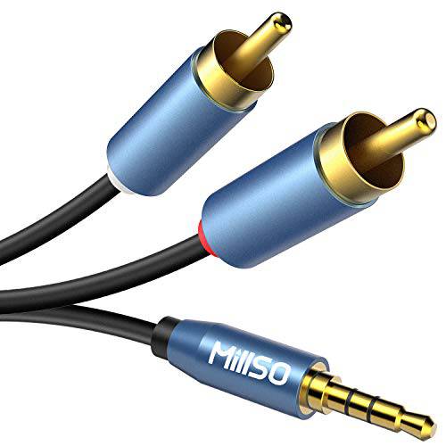 3.5mm to RCA, MillSO (33 ft) RCA to 3.5mm AUX 케이블 1/ 8 to RCA Male 프리미엄 스테레오 오디오 케이블 연결 a 스마트폰, 태블릿, 태블릿PC, or MP3 플레이어 to a 스피커 or Other RCA-Enabled 디바이스 - 33ft/ 10m