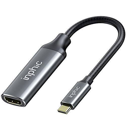 4K USB C to HDMI 어댑터 가정용 오피스, INPHIC USB Type-C to HDMI 케이블 썬더볼트 3, HDMI 2.1, 호환가능한 아이패드 프로 2019/ 2020, 맥북 프로, MacBoo 에어, 삼성 S20/ 노트 10, P40/ Mate40