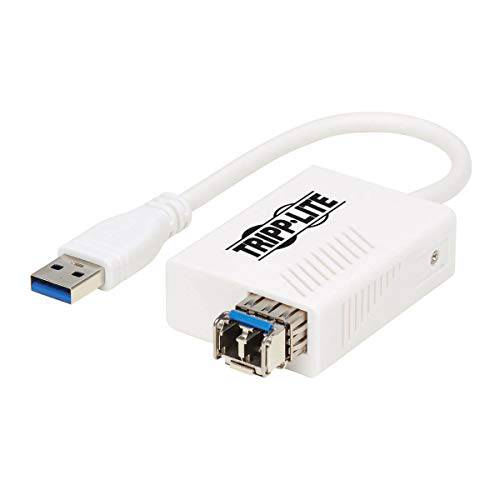 Tripp 라이트 랜포트, USB 3.0 멀티모드 파이버 Optic 트랜시버, 10/ 100/ 1000 Mbps, 1310nm, 550m, LC, 화이트 (U336-MMF-1G-LC)