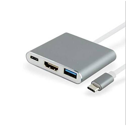 Norsimda 3-in-1 USB C to HDMI 어댑터 Type-C to 4K HDMI+ USB3.0 OTG USB PD 충전 포트 허브 컨버터, 변환기 호환가능한 맥북/ 크롬북 픽셀/ USB-C 디바이스 to HDTV/ 프로젝터/ 디스플레이