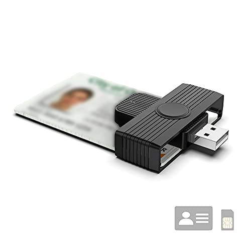 MTAKYI 휴대용 USB CAC 스마트 카드 리더, 리더기, DOD 밀리터리 Common 액세스 카드 Adapter（CAC/ 전자제품 ID 카드/ IC 뱅크/ Health 보험 카드 호환가능한 윈도우 XP/ Vista/ 7/ 8/ 11, Mac OS