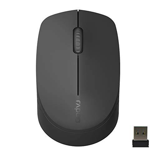 Rapoo M100G 멀티 디바이스 무소음 블루투스 Mouse(BT3.0+ BT4.0+ USB), Easy-Switch Up to 3 디바이스, 무선 저소음 인체공학 광학 노트북 맥북 윈도우 PC 태블릿, 태블릿PC 안드로이드, 블랙