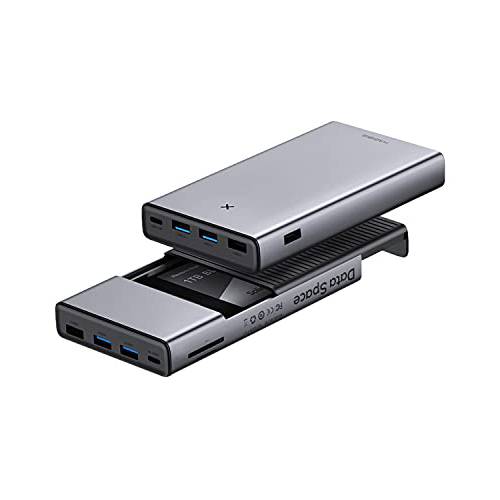 Hagibis USB-C 허브  하드디스크 인클로저, 2-in-1 Type-C 탈부착 스테이션& 2.5-inch SATA 외장 하드디스크 인클로저, USB A/ C to USB 3.0, SD/ TF 카드 슬롯 맥북 프로, Mac 미니, 노트북, PC