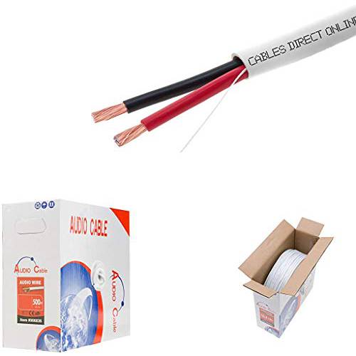 500ft 12AWG 2 Conductors (12/ 2) CL2 Rated 고음량 스피커 케이블 와이어, 풀 박스 (for in-Wall 설치) (12AWG/ 2 Conductors, 500ft)