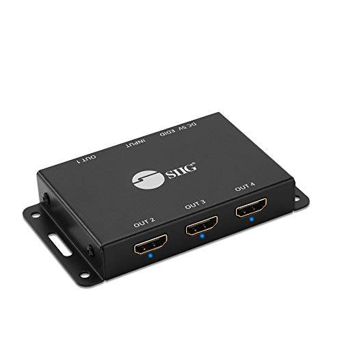 SIIG 1x4 포트 HDMI 2.0 분배기 4K 60Hz HDR 컴팩트 USB 전원 오토 Scaling HDMI 분배기 - HDMI 2.0a HDCP 2.2, 18Gbps, YUV 4:4:4, 3D, EDID - 1 in 4 Out (CE-H23L11-S1)
