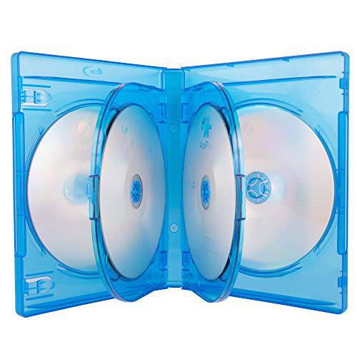 AcePlus Blu-ray Multi-6 교체용 케이스 6 원형 in 22mm 엑스트라 두께 클리어 랩 어라운드 슬리브 and 실버 Screen-Printed 로고 (5-Pack)