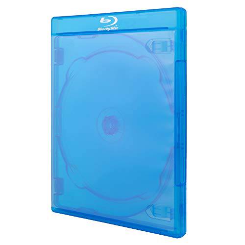 AcePlus 25 피스 프리미엄 Blu-ray 교체용 케이스 12mm 트리플 3 원형 스크린 프린트 로고 and 랩 어라운드 클리어 플라스틱.