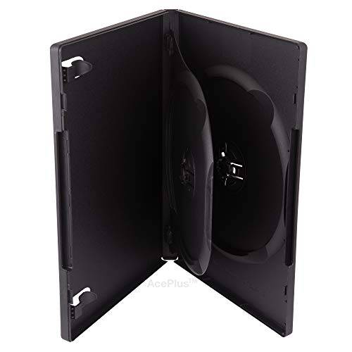 AcePlus 10 블랙 스탠다드 더블 DVD 케이스 14mm 두께 힌지 트레이,판