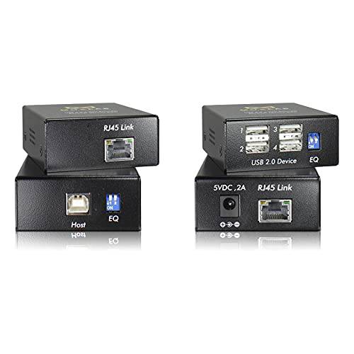 MuxLab USB 2.0 4-Port 확장기 키트 | 165ft (50m) Over 싱글 Cat5e/ 6 케이블| 4 USB 2.0 포트 | 플러그 and 플레이 | No 드라이버 | 지원 모든 작동 시스템 | Zero 레이턴시 | Ideal Work or 홈