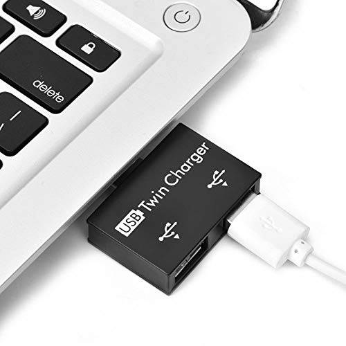 휴대용 Male to 2 포트 USB 트윈 충전기 USB 허브, USB2.0 허브 어댑터, 플러그 and 플레이 휴대용 디바이스 USB Port(black)