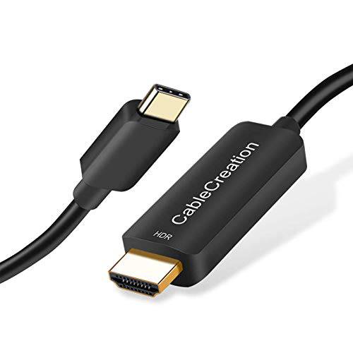 USB C to HDMI 케이블 어댑터 4K@60Hz HDR, CableCreation 6FT USB C to HDMI 케이블, 호환가능한 맥북 프로 2020, 아이패드 프로 2020, 서피스 북 2, S20, S10 to TV, 프로젝터, 모니터, 블랙