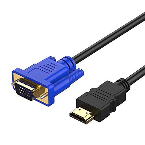 MaxLLTo 6FT HDMI 골드 Male To VGA HD-15 Male 15Pin 어댑터 케이블 1.8M 1080P - Only PC/ 노트북 HDMI to 모니터 VGA 연결