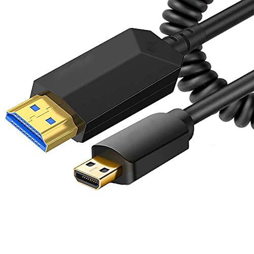 마이크로 HDMI to HDMI 말린케이블 케이블, Yamis 1.6ft/ 0.5M (up to 5ft/ 1.5M) 마이크로 HDMI to HDMI 케이블 (Male to Male) 고프로 히어로 and Other 마이크로 Hdmi 디바이스/ 캠 1080P, 4K, 3D, and 오디오/ 비디오 동기화