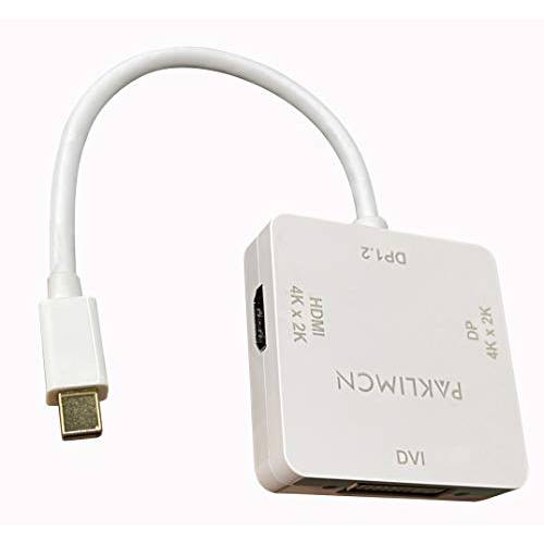 미니 DP to HDMI DisplayPort,DP DVI 어댑터 미니디스플레이포트, 미니 DP to HDMI 4K 어댑터 3 in 1 미니 디스플레이 포트 to HDMI DP DVI 컨버터, 변환기 Male to Female Gold-Plated